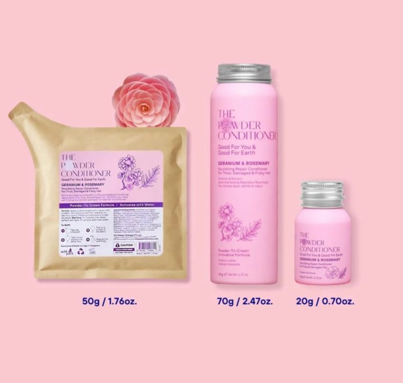 The POWDER SHAMPOO Nourishing Repair Conditioner For Thick, Damaged & Frizzy Hair Geranium & Rosemary