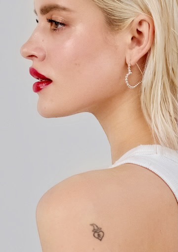 NO MORE Bold Heart Hoops Silver