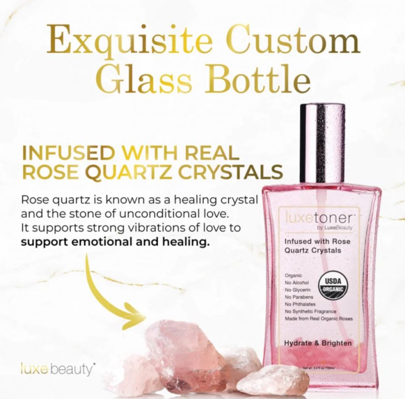 LUXE Beauty Luxe Toner Infused with Rose Quartz Crystals 100ml