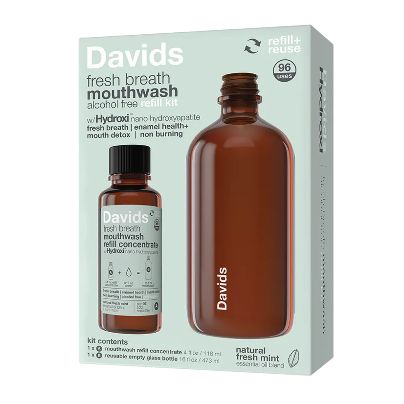 DAVIDS Ústní voda Hydroxi Fresh Breath Mouthwash Sada / Refill