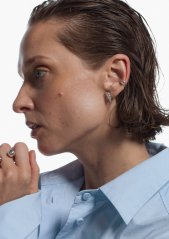 NO MORE SEA HORN EARRINGS SILVER