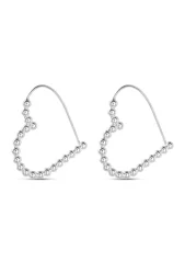NO MORE Bold Heart Hoops Silver