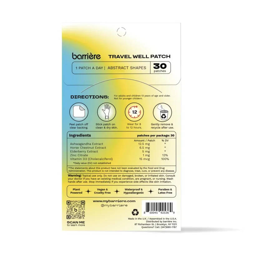 Barriere Travel Well Vitamin Patch - Tamaño: 6 pcs