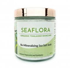 SEAFLORA Re-Mineralizing Sea Salt Soak sůl do koupele s peppermintem a eucalyptem 500g