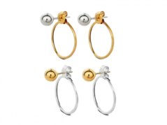 NO MORE Chord Earrings Mix Pair with Silver/Gold Bubble