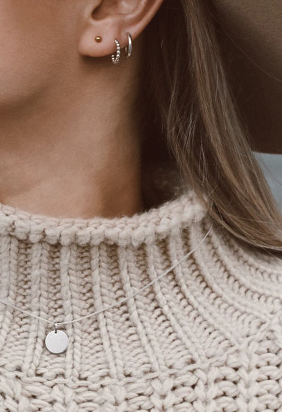 NO MORE Plate Necklace Silver