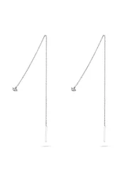 NO MORE Raw Threader Chain Earrings Silver