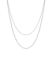 NO MORE Double Layers Necklace Silver