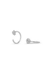 NO MORE Raw Huggie Earrings Silver