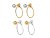 NO MORE Chord Earrings Mix Pair with Silver/Gold Bubble