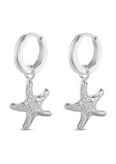 NO MORE SEA STAR MIDI HOOPS SILVER