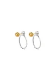 Chord Earrings Mix Pair with Gold Bubble