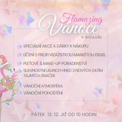 Flamazing VÁNOCE v Bioauře v pátek 12. prosince 10 - 19hodin