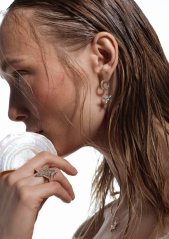 NO MORE SEA STAR MIDI HOOPS SILVER