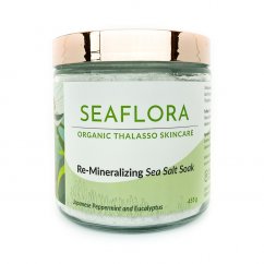 SEAFLORA Re-Mineralizing Sea Salt Soak  Japanese Peppermint & Eucalyptus 500g
