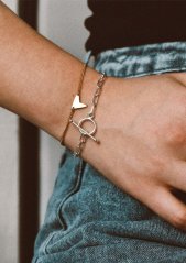 NO MORE Paper Clip Bracelet Silver