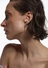 NO MORE SEA BASS MIDI HOOPS SILVER