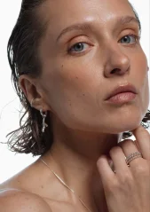 NO MORE SEA CORAL MIDI HOOPS SILVER